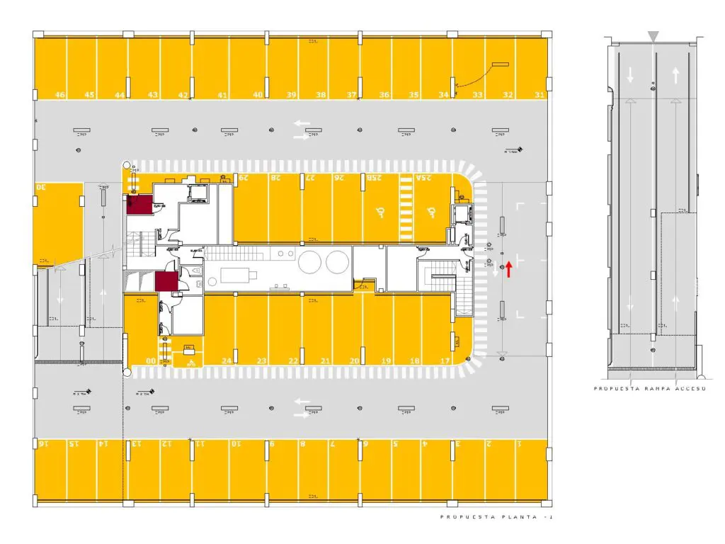 garaje, aparcamiento bonito, garaje con diseño, avenida de Brasil, garaje moderno, estudio b76