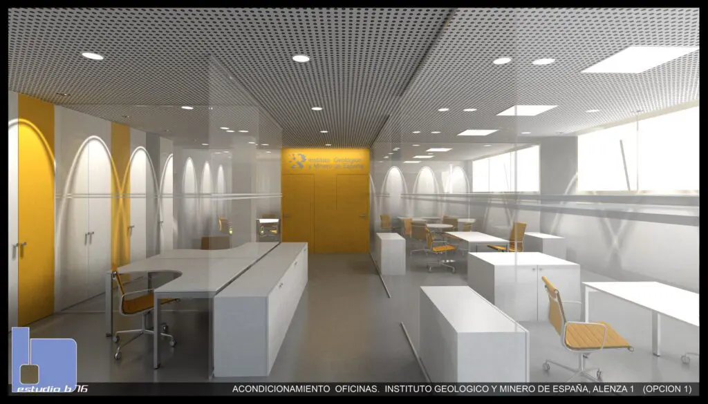 reforma oficinas, instituto geológico y minero de España, FAME, call alenza, estudio b76, Madrid