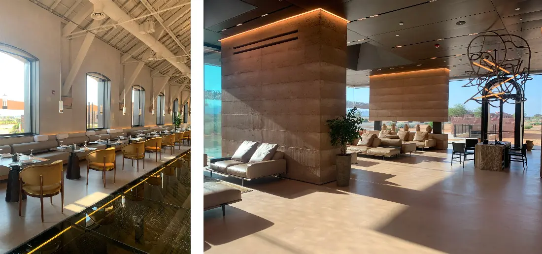 Interior del lobby y restaurante. Fotografía Estudio b76.