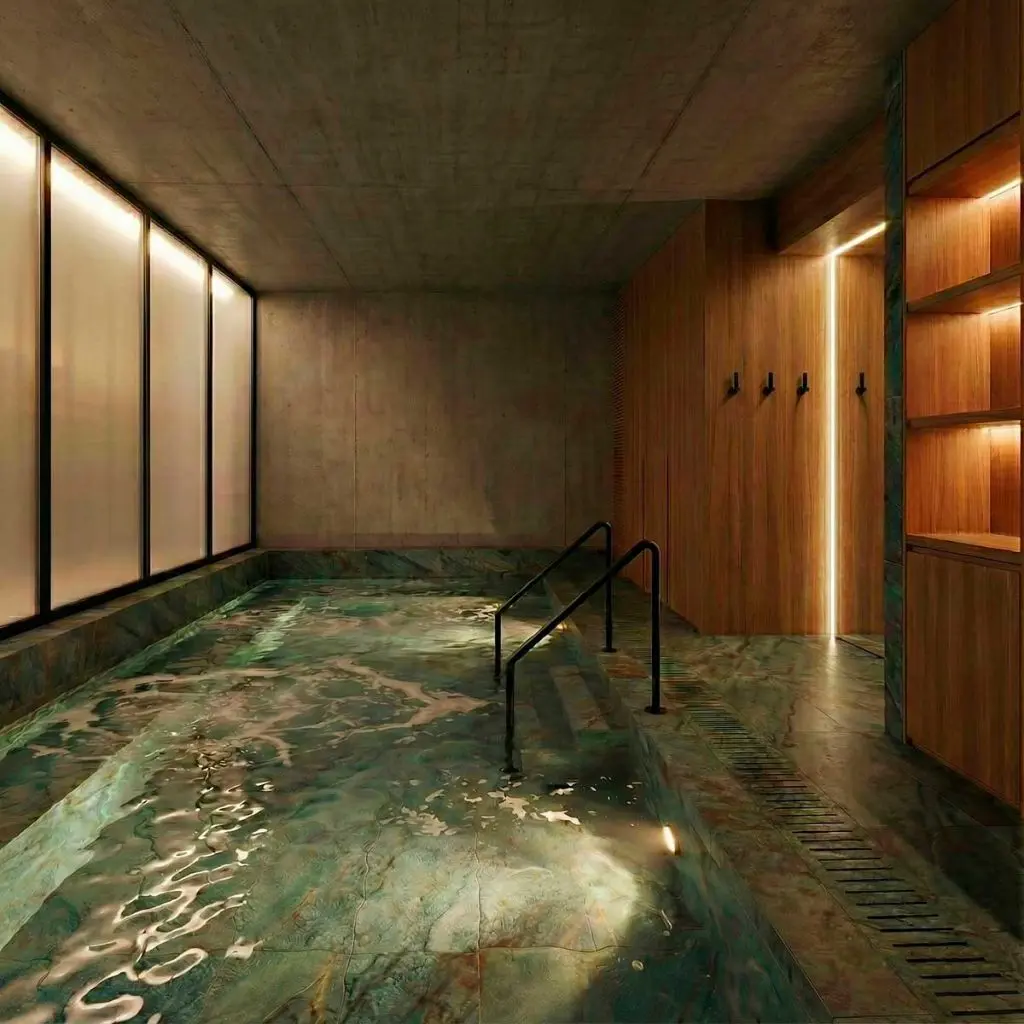 Wellness, zona spa. Infografía. Hotel Fénix Sevilla. Proyecto Estudio b76.