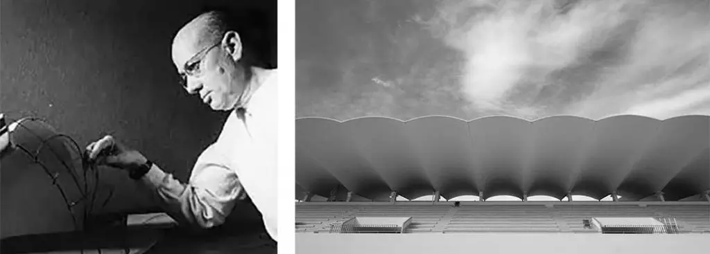 Eduardo Torroja, Ingeniero, de la estructura del edificio La Unión y el Fénix de Sevilla y del Hipódromo de la Zarzuela de Madrid.