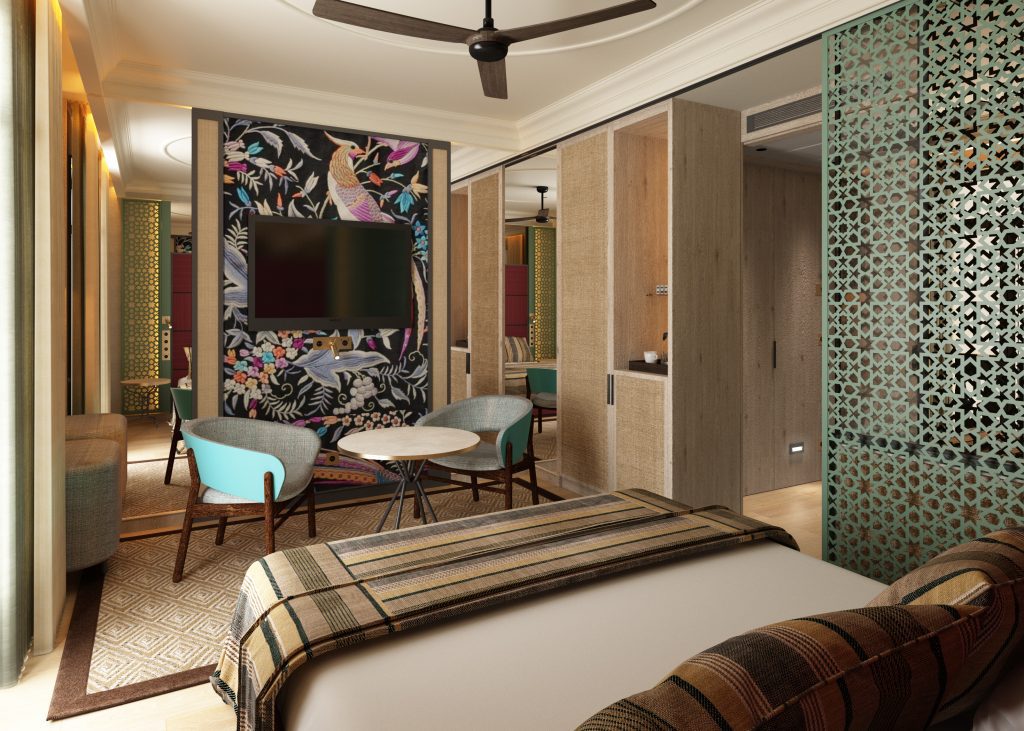 Estudio b76. Hab. Doble estándar. Infografía del futuro Hotel de Vibra Hotels en Sevilla